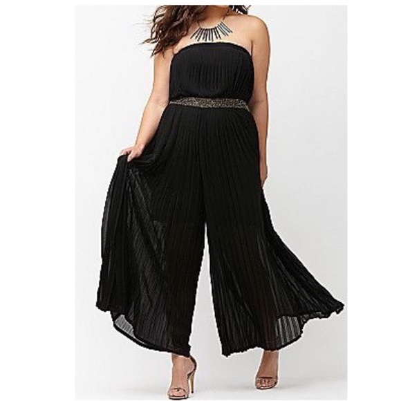 Lane Bryant Dresses & Skirts - Lane Bryant Strapless Pleated Pants Jumpsuit